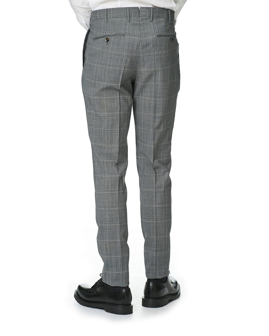 Herre | Bukser | PT01 | Gentleman Fit Wool Check Trousers Light Grey