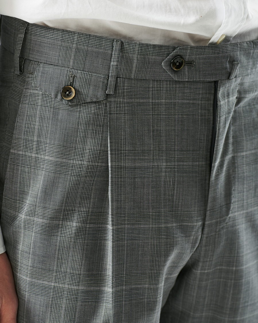Herre | Bukser | PT01 | Gentleman Fit Wool Check Trousers Light Grey