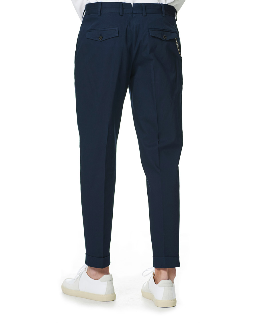 Herre | Bukser | PT01 | Slim Fit Comfort Linen Trousers Dark Blue