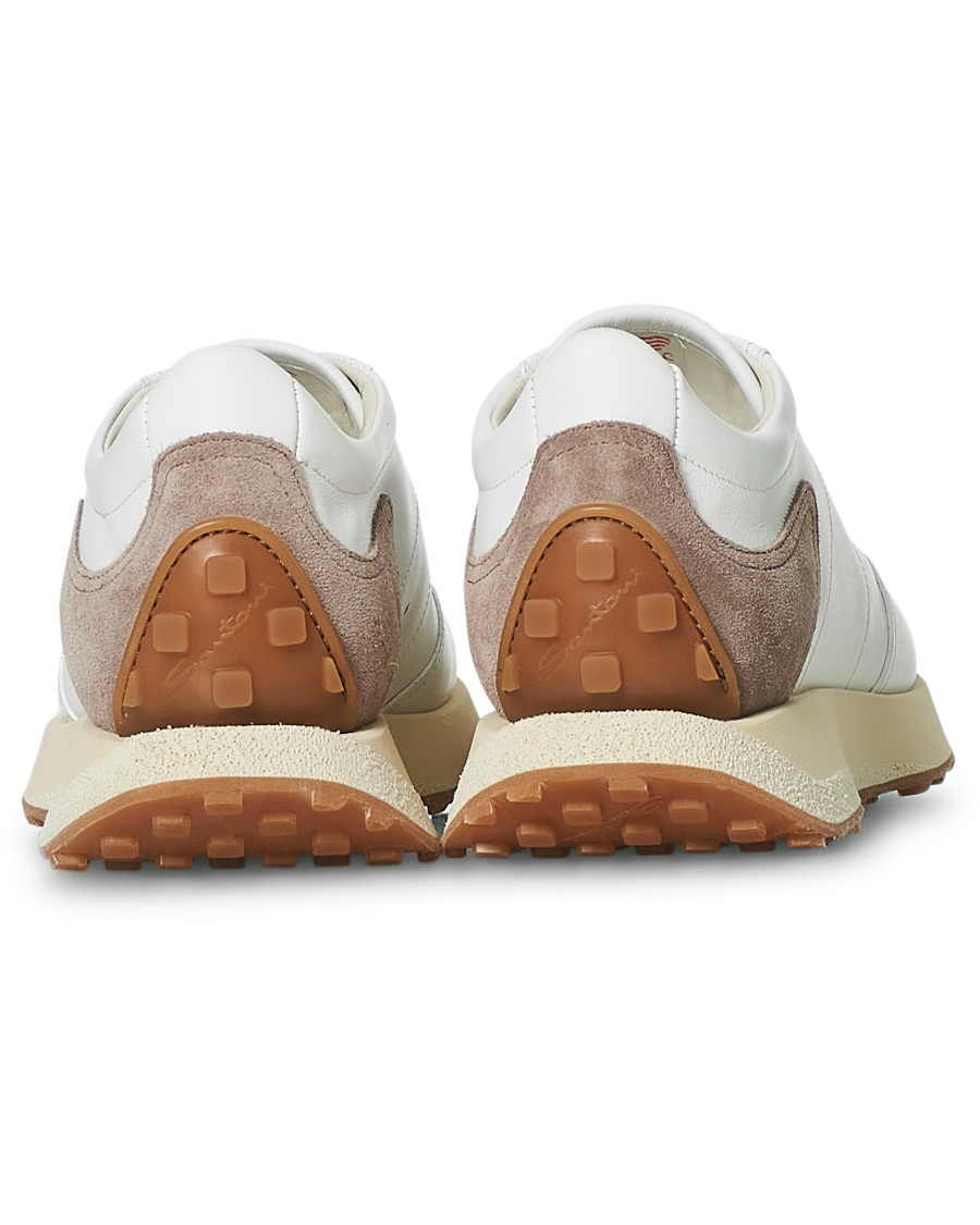 Herre | Santoni Running Sneaker White Calf | Santoni | Running Sneaker White Calf