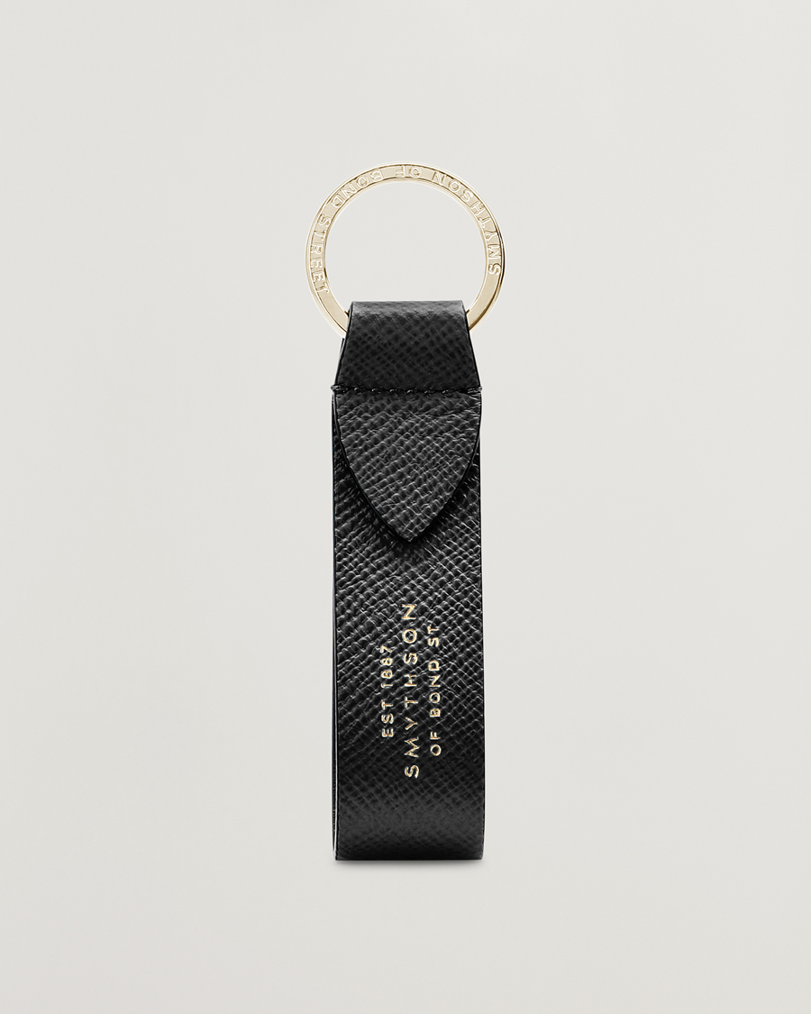 Herre | Nøkkelringer | Smythson | Panama Leather Keyring Black