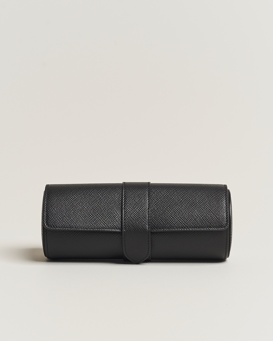 Herre | Til hjemmet | Smythson | Panama Travel Watch Roll Black