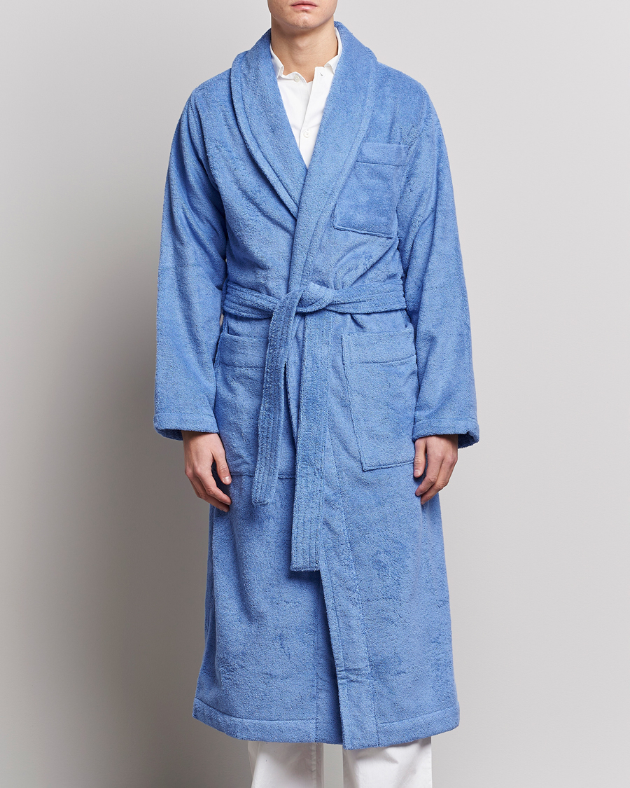 Herre | Pyjamaser og badekåper | Tekla | Organic Terry Classic Bathrobe Clear Blue