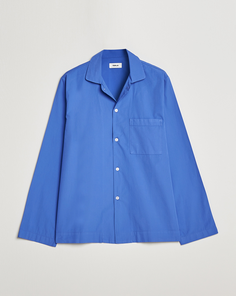 Herre | Pyjamaser og badekåper | Tekla | Poplin Pyjama Shirt Royal Blue