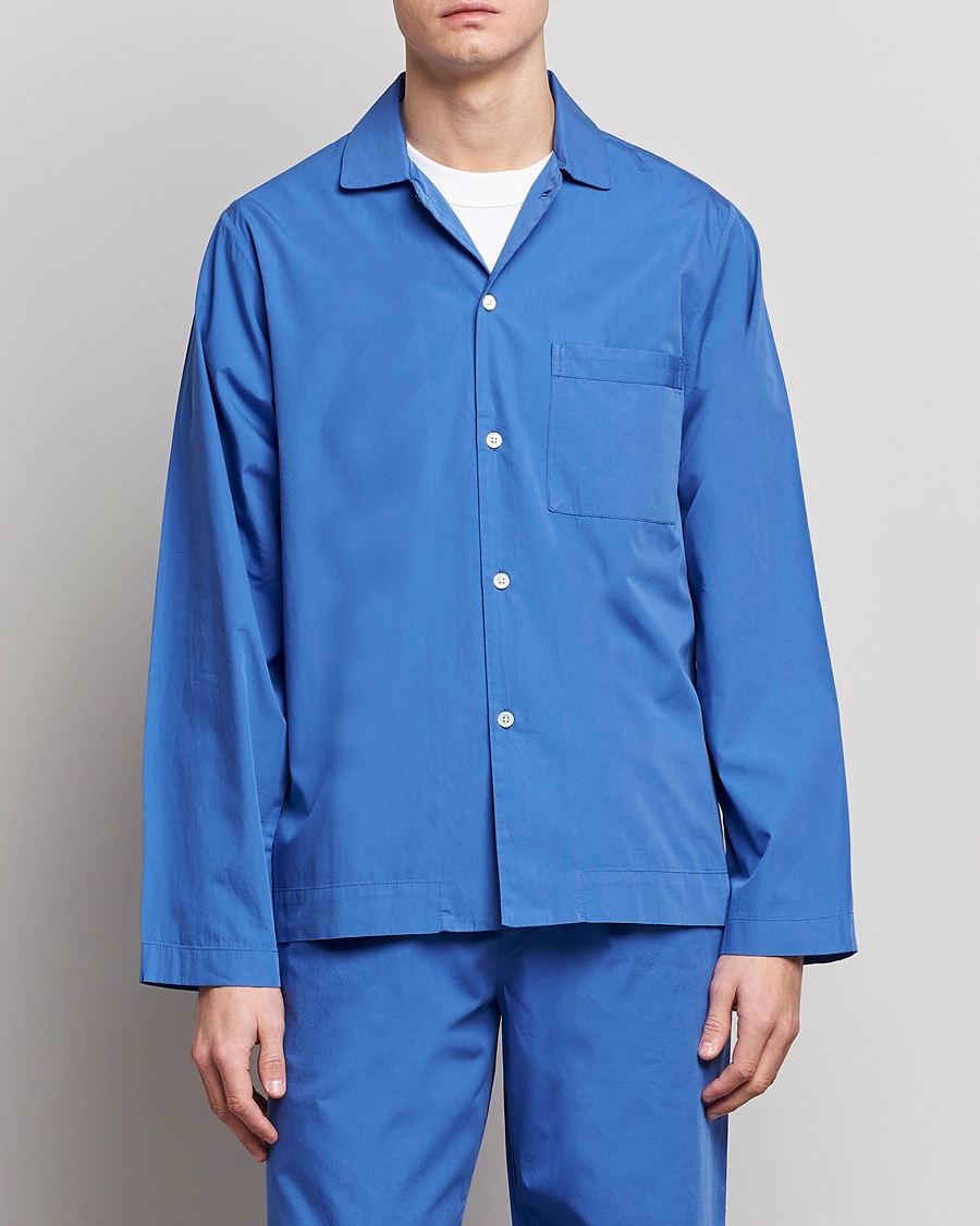 Herre | Resirkulert | Tekla | Poplin Pyjama Shirt Royal Blue