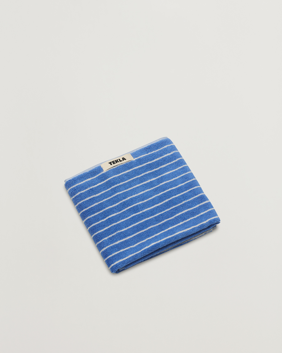 Herre |  | Tekla | Organic Terry Hand Towel Clear Blue Stripes