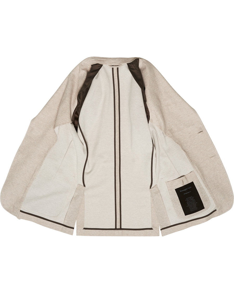 Herre | Dressjakker | Ermenegildo Zegna | Cotton/Linen Informale Blazer Light Beige