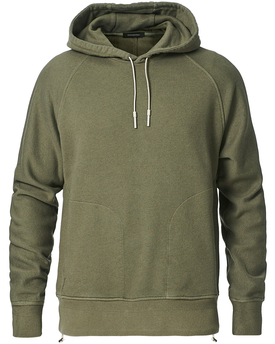 Herre | Gensere | Ermenegildo Zegna | Cotton/Cashmere Hoodie Sage Green