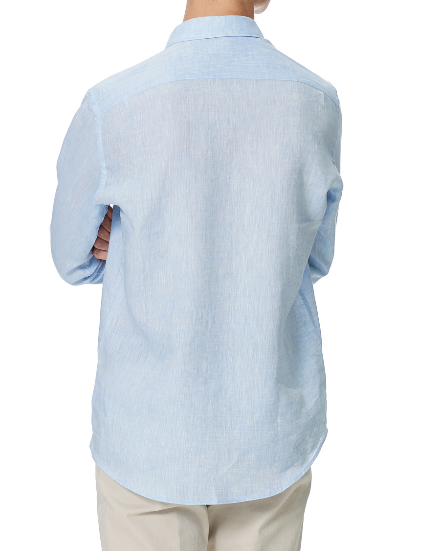 Herre | Skjorter | Ermenegildo Zegna | Slim Fit Linen Shirt Light Blue