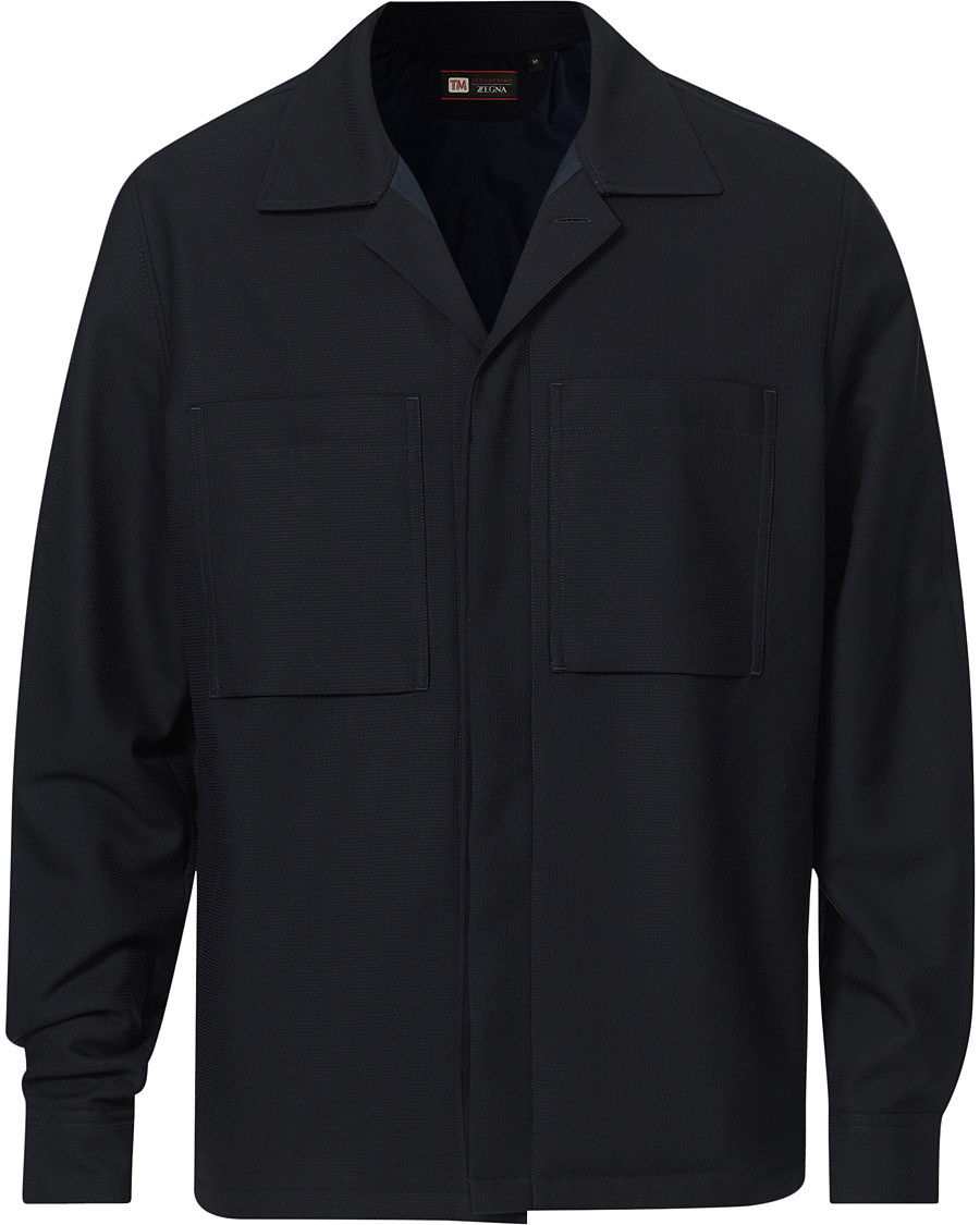 Herre | Jakker | Z Zegna | Padded Techmerino Shirt Jacket Navy