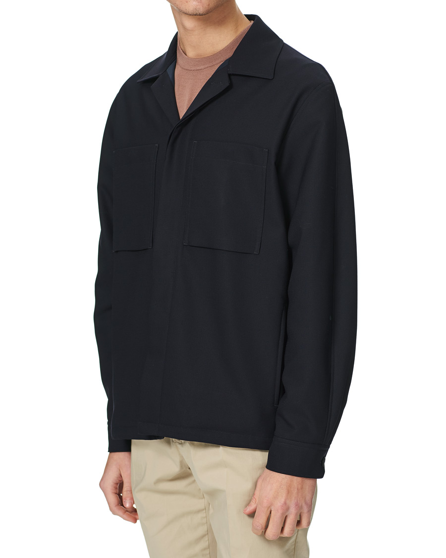 Herre | Jakker | Z Zegna | Padded Techmerino Shirt Jacket Navy