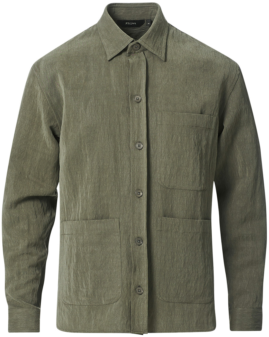 Herre |  | Z Zegna | Washed Tencel Shirt Jacket Army Green