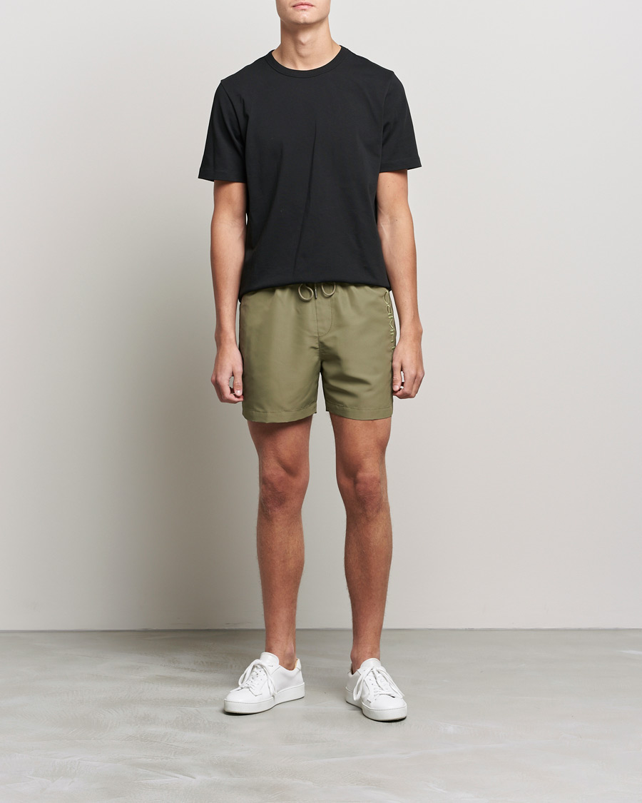 Herre | Badeshorts | Calvin Klein | Tonal Logo Drawstring Swimshorts New Basil