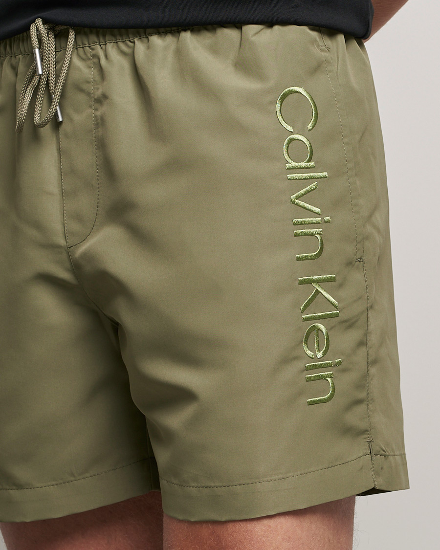 Herre | Badeshorts | Calvin Klein | Tonal Logo Drawstring Swimshorts New Basil