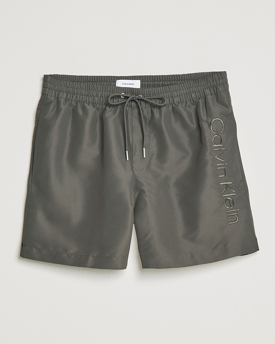 Herre | Badeshorts | Calvin Klein | Tonal Logo Drawstring Swimshorts Industrial Grey