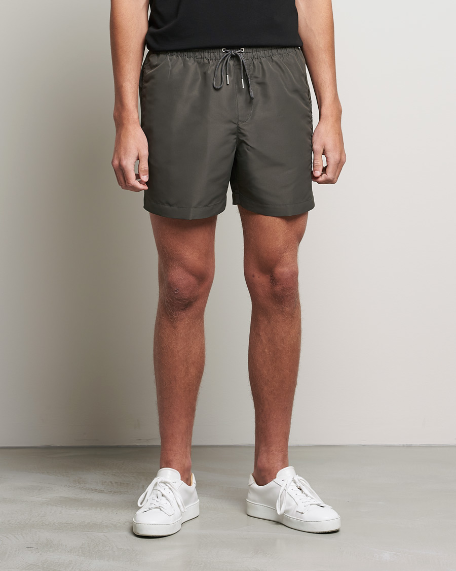 Herre | Badeshorts | Calvin Klein | Tonal Logo Drawstring Swimshorts Industrial Grey