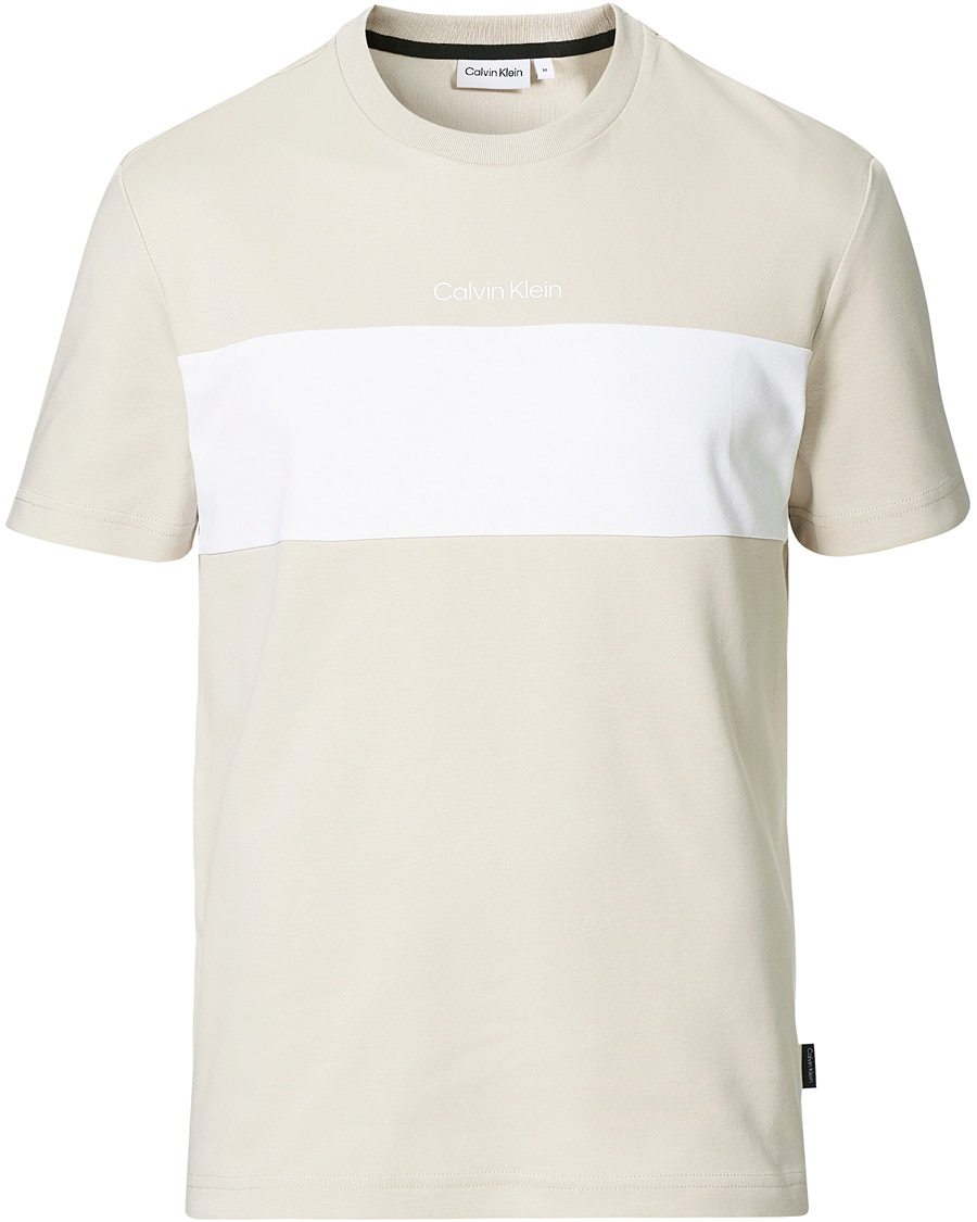 Herre | T-Shirts | Calvin Klein | Logo Colorblock Crew Neck Tee Stony Beige/White
