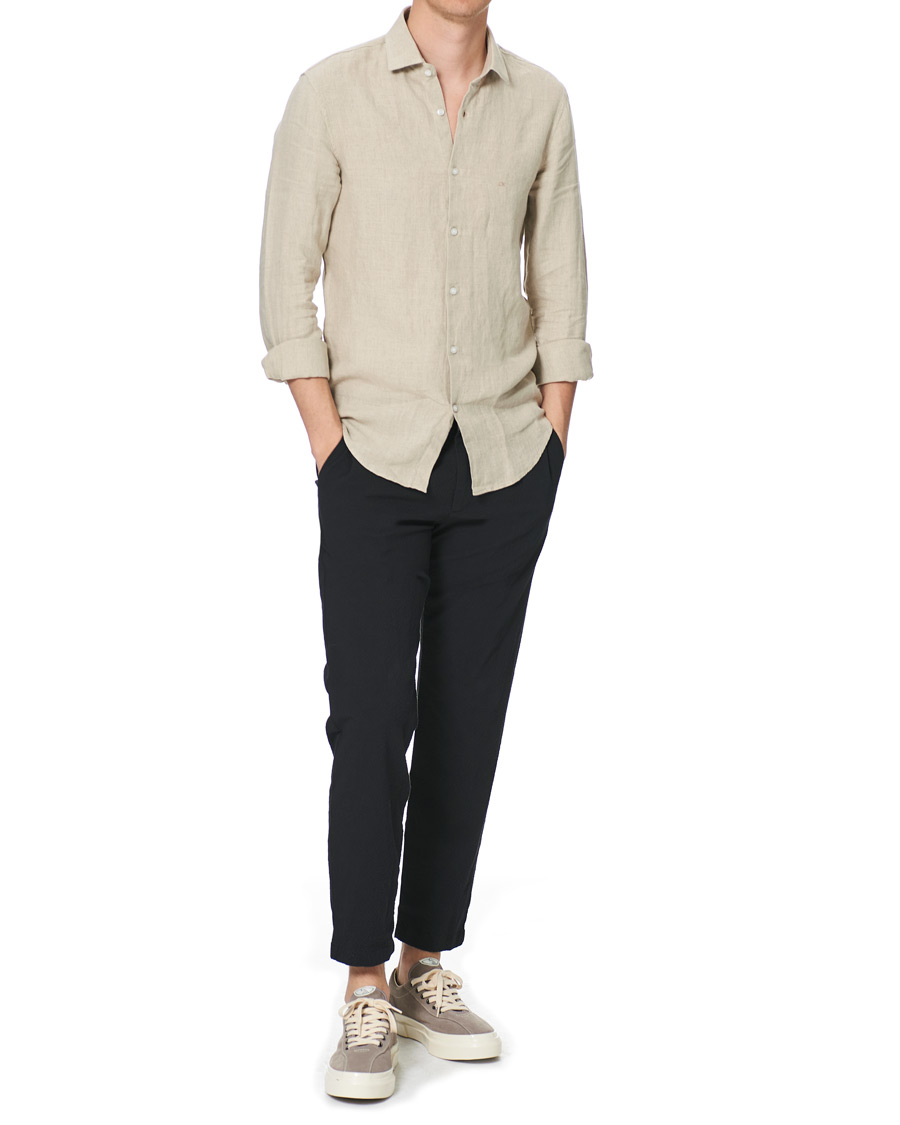 Herre | Skjorter | Calvin Klein | Slim Fit Linen Shirt Stony Beige