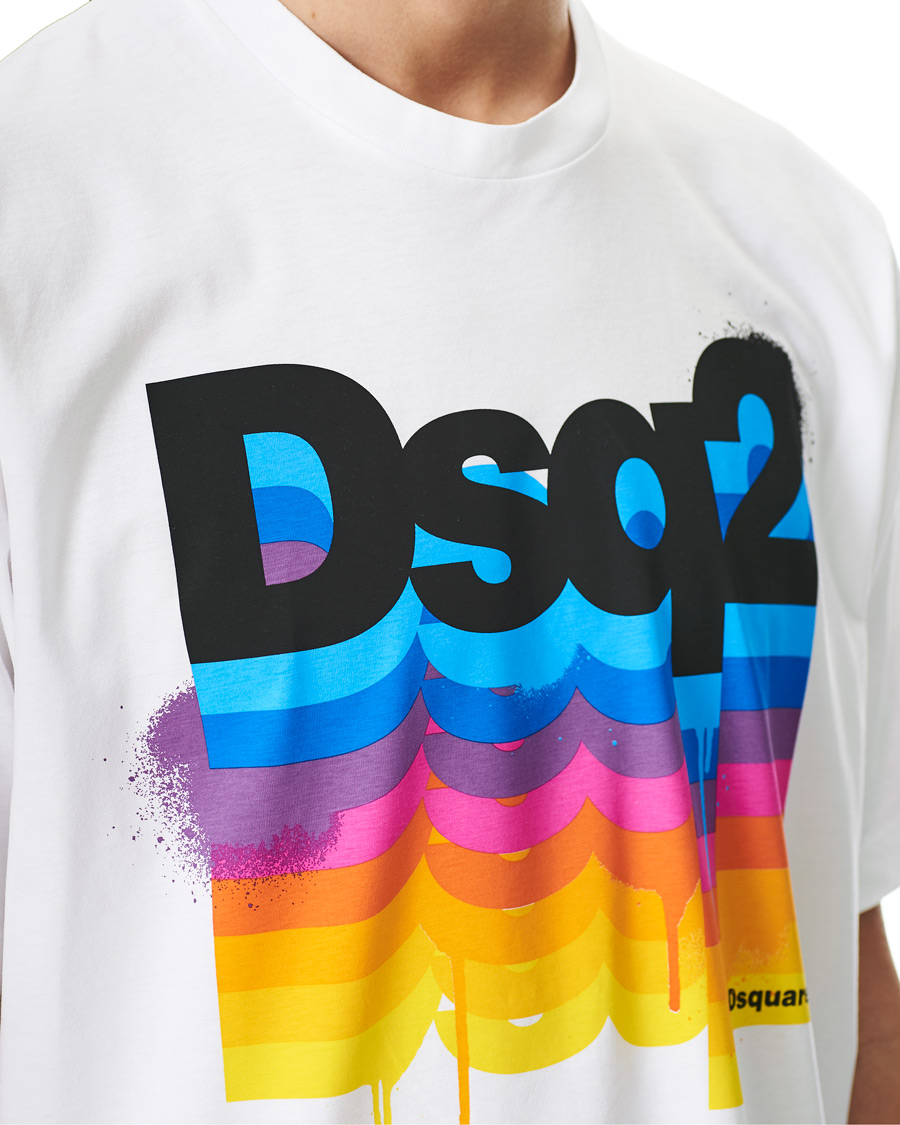Herre | T-Shirts | Dsquared2 | Colour Print Tee White