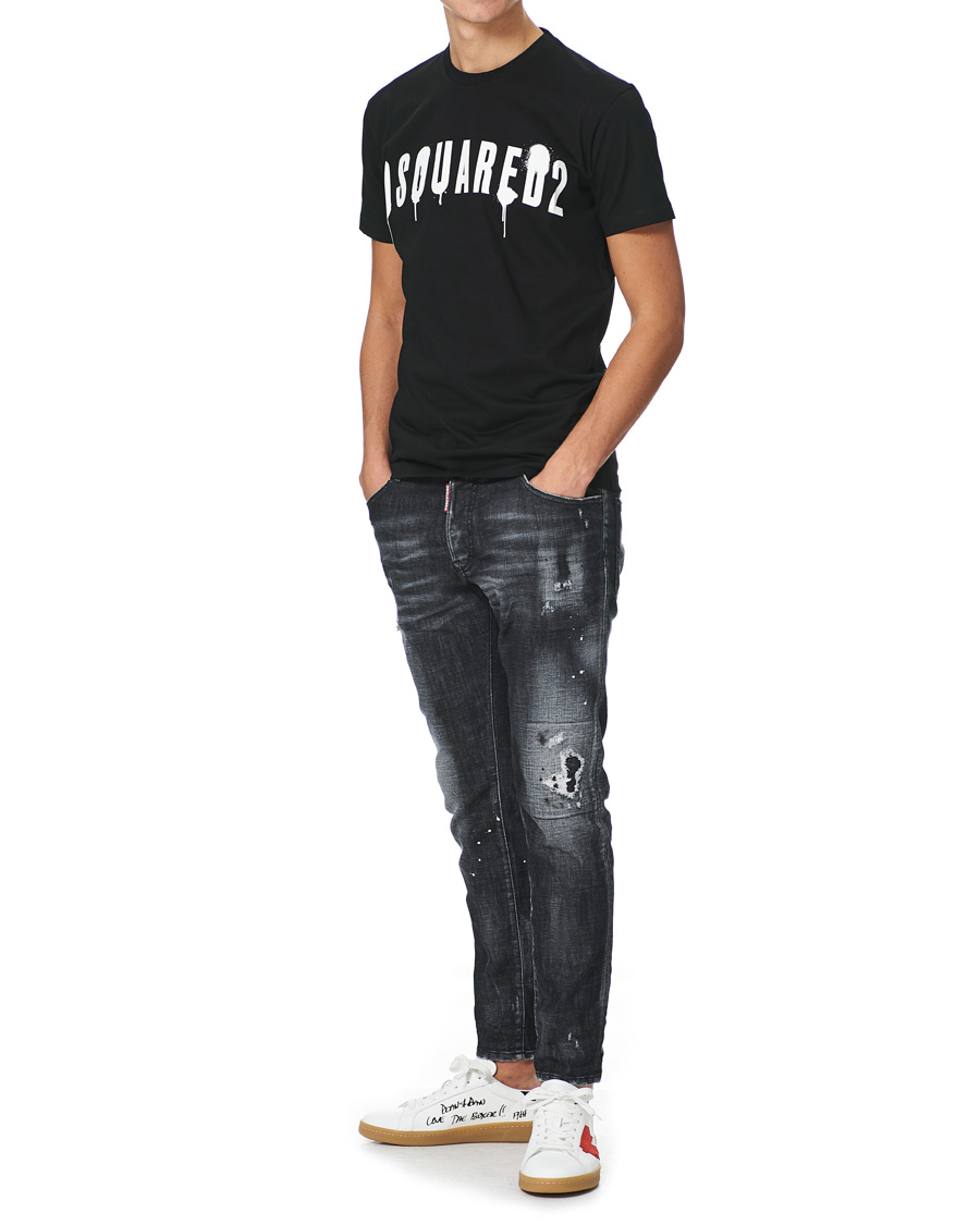 Herre | T-Shirts | Dsquared2 | Graffiti Logo Tee Black