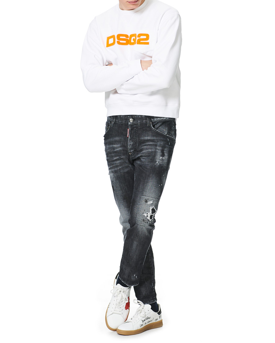 Herre | Gensere | Dsquared2 | Flock Logo Sweatshirt White