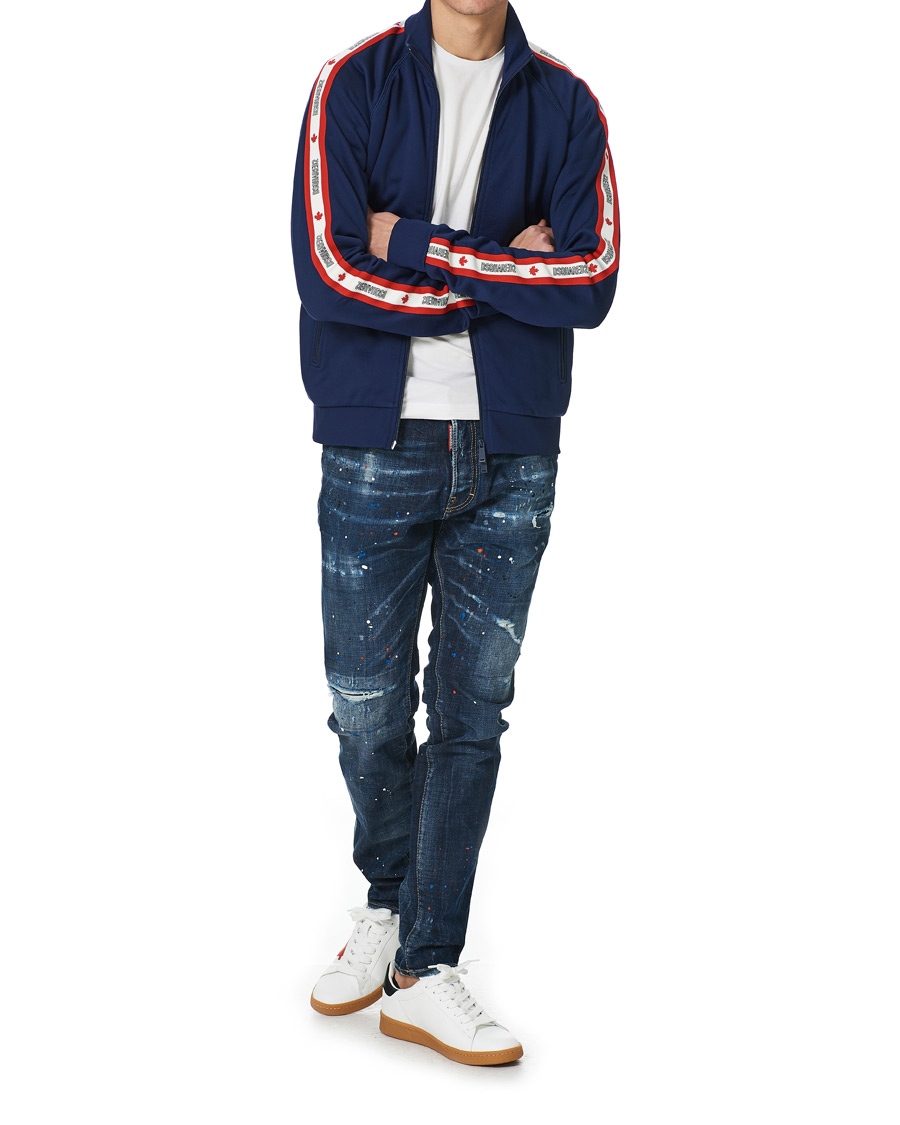 Herre | Gensere | Dsquared2 | Track Zip Top Dark Blue