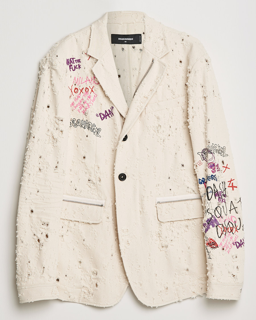 Herre | Dressjakker | Dsquared2 | Painted Military Blazer Light Beige