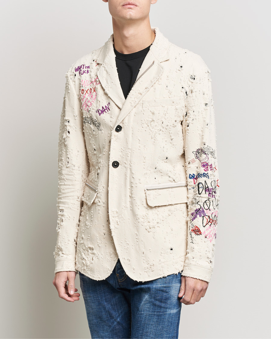 Herre | Dressjakker | Dsquared2 | Painted Military Blazer Light Beige