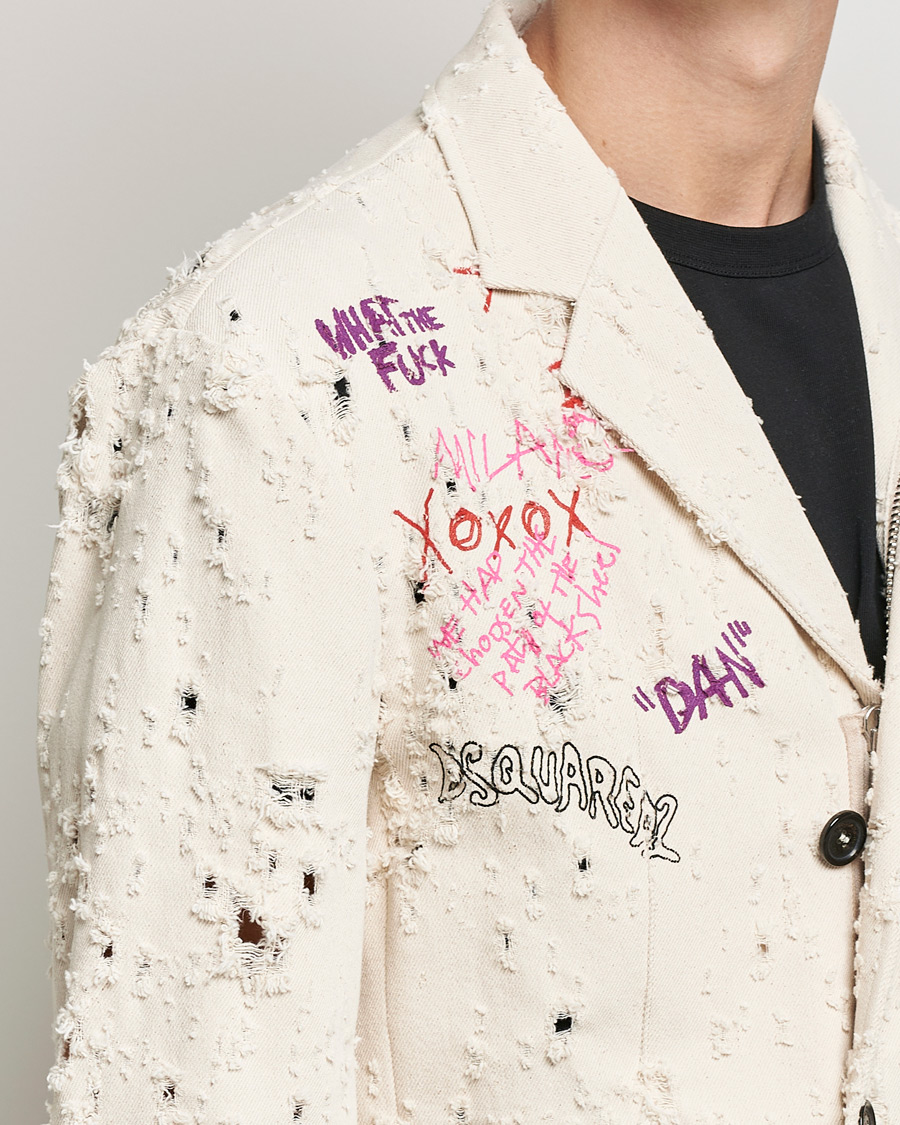 Herre | Dressjakker | Dsquared2 | Painted Military Blazer Light Beige