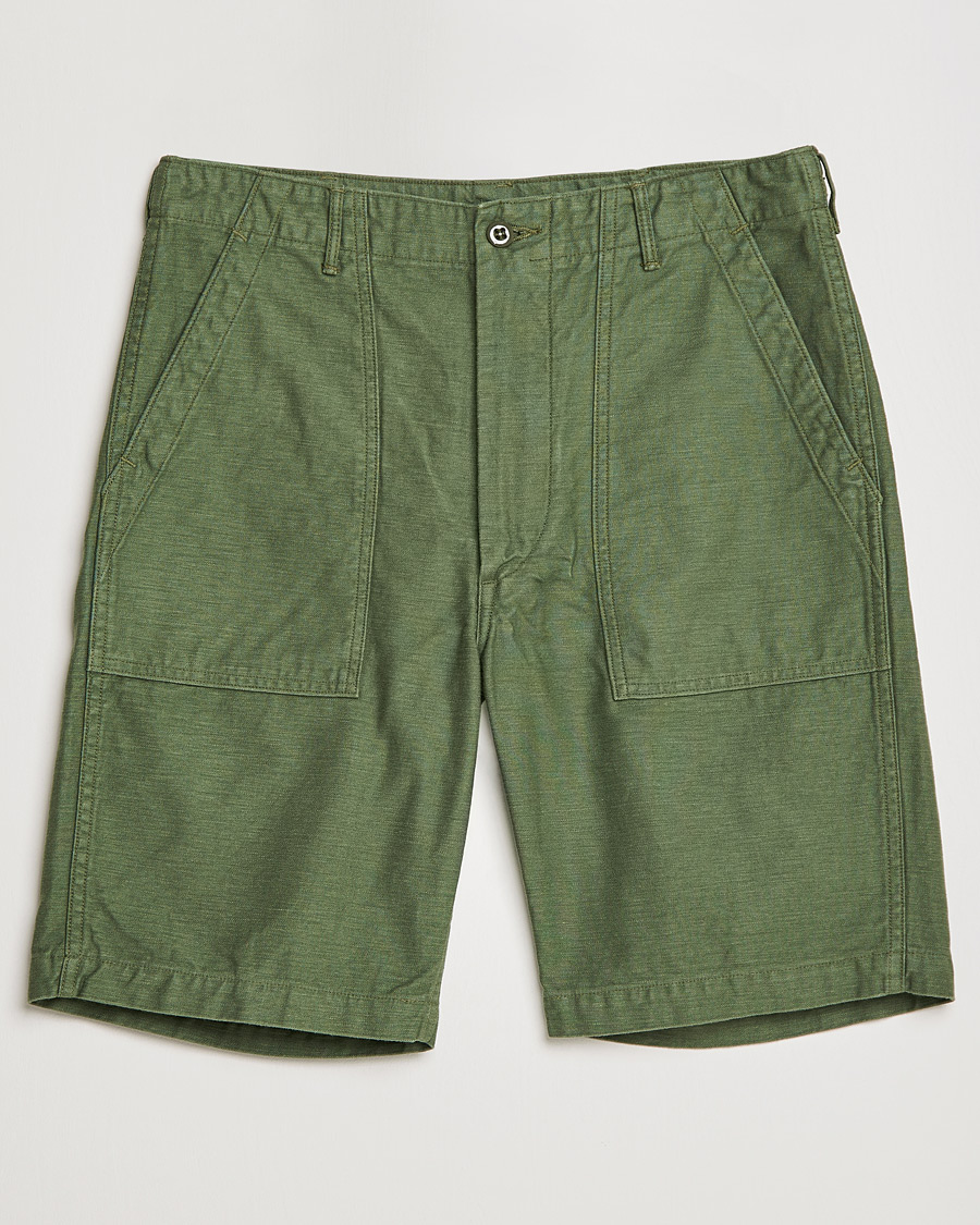 Herre | Shorts | orSlow | Slim Fit Original Sateen Fatigue Shorts Green
