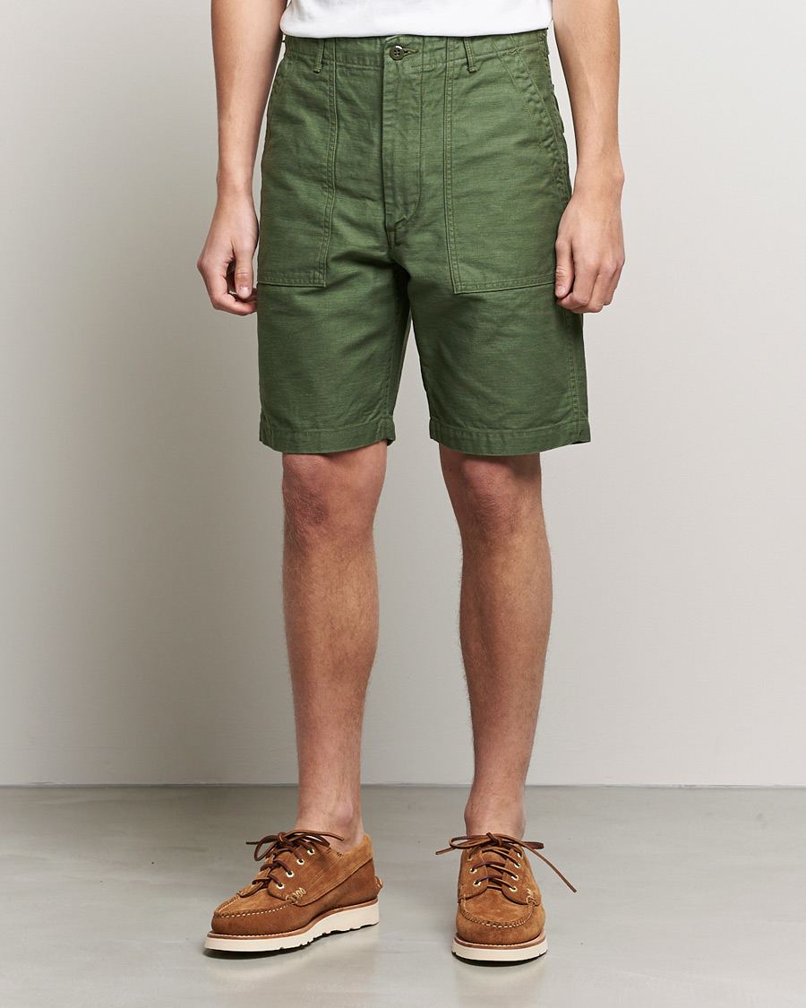 Herre | Avdelinger | orSlow | Slim Fit Original Sateen Fatigue Shorts Green