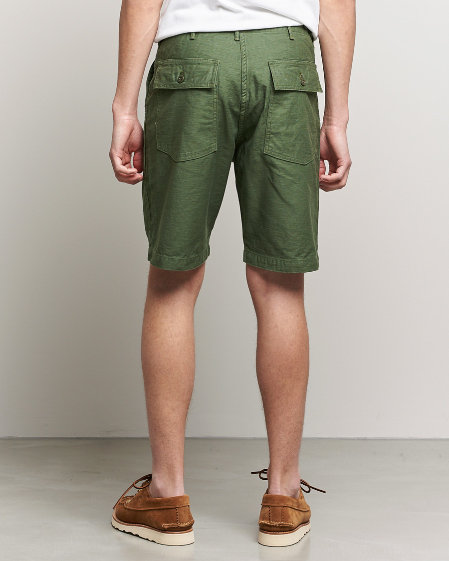 Herre | Shorts | orSlow | Slim Fit Original Sateen Fatigue Shorts Green