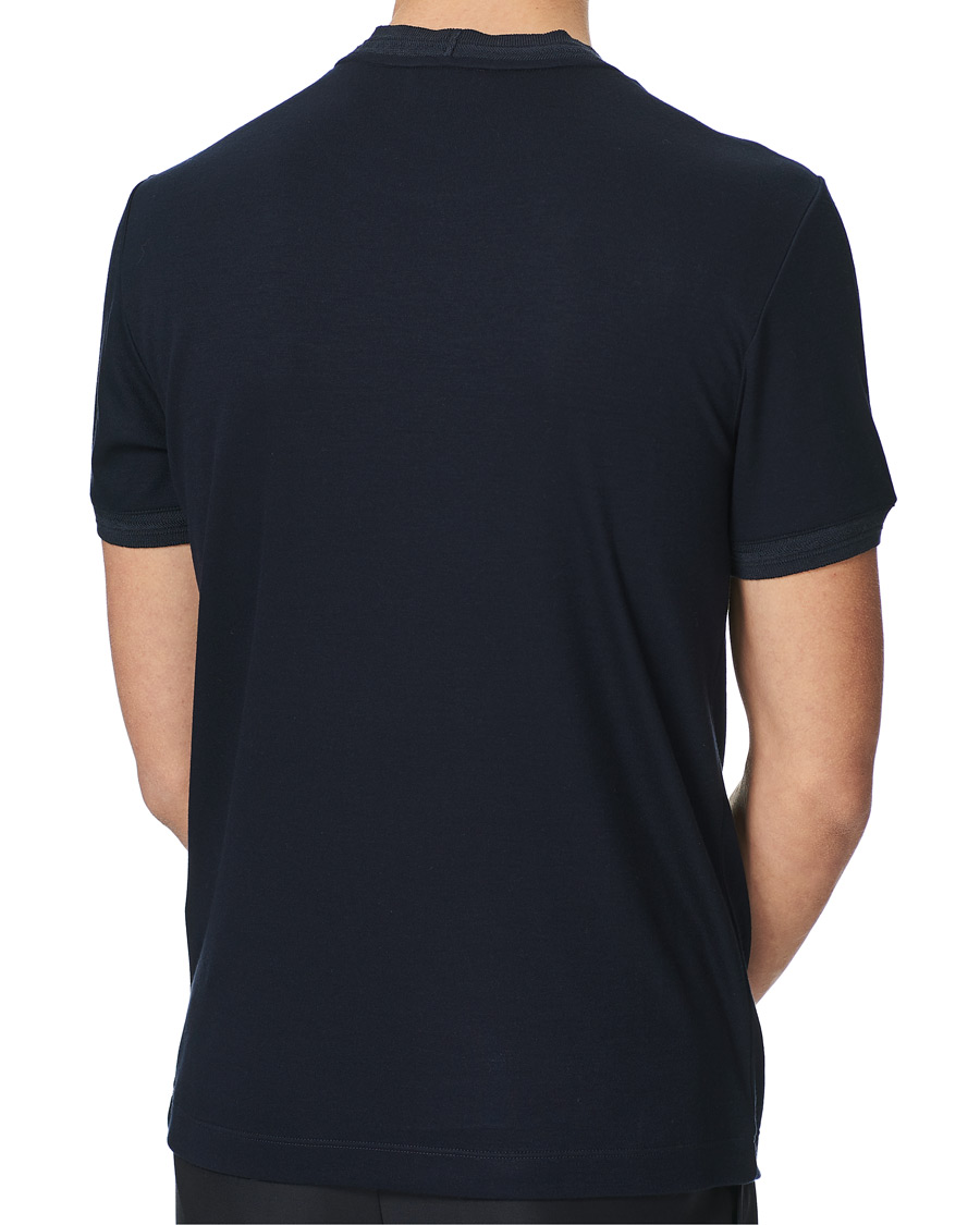Herre | T-Shirts | Giorgio Armani | Soft Silk T-Shirt Navy