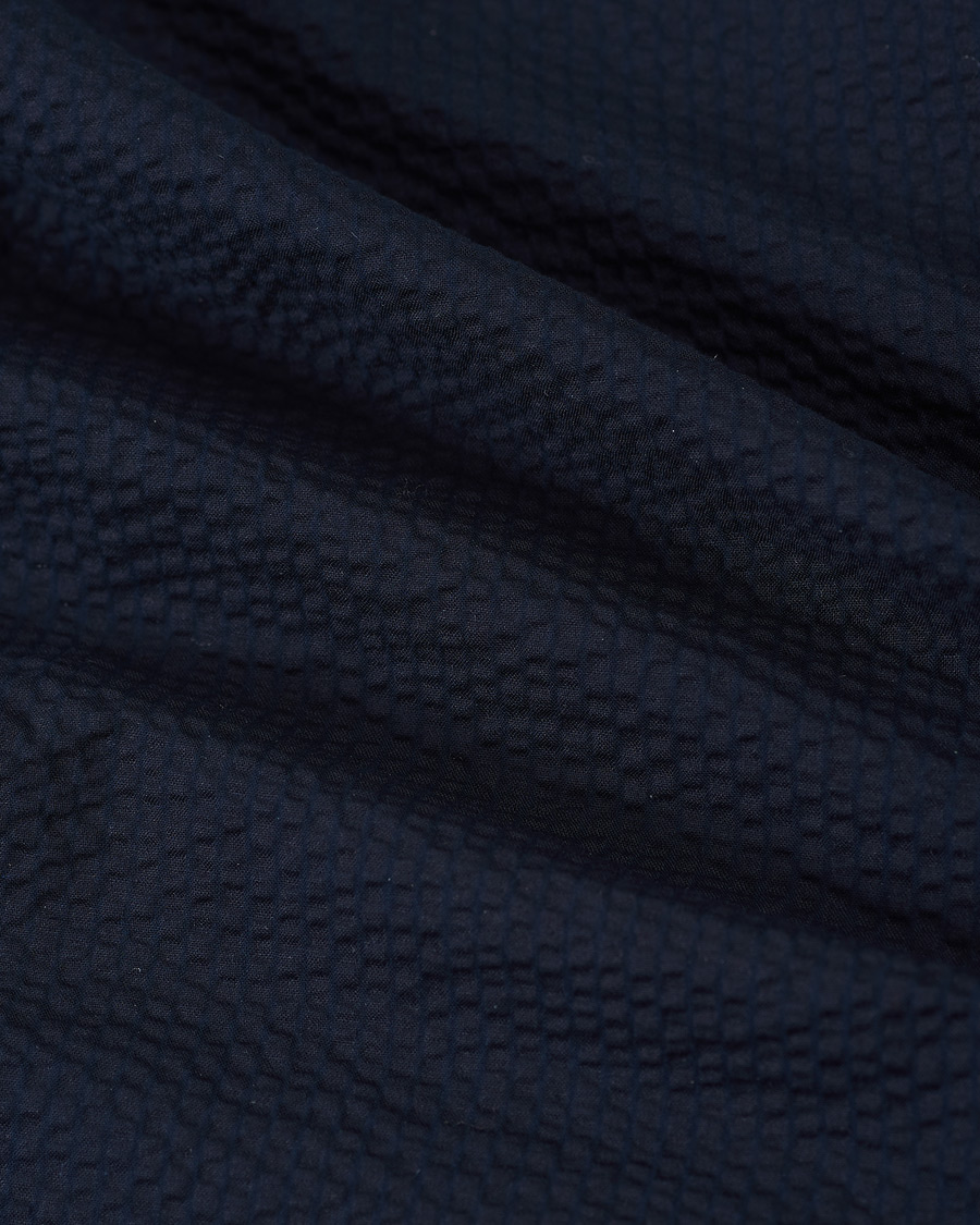 Herre | Skjorter | Giorgio Armani | Short Sleeve Seersucker Guru Shirt Navy