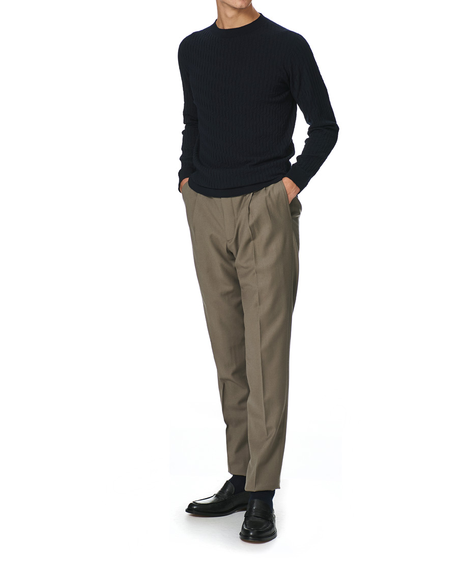 Herre | Gensere | Giorgio Armani | Wool Blend Crew Neck Sweater Navy