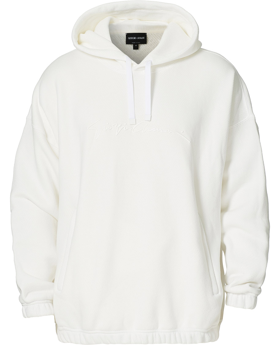 Herre | Gensere | Giorgio Armani | Denim Cotton Hoodie White