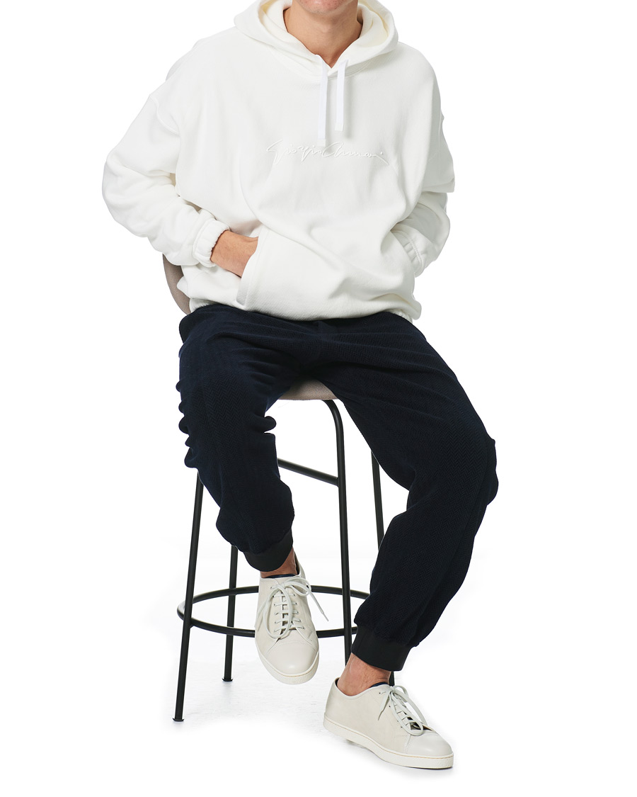 Herre | Gensere | Giorgio Armani | Denim Cotton Hoodie White