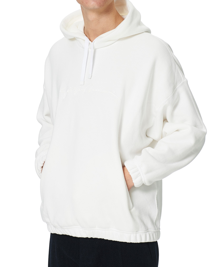 Herre | Gensere | Giorgio Armani | Denim Cotton Hoodie White