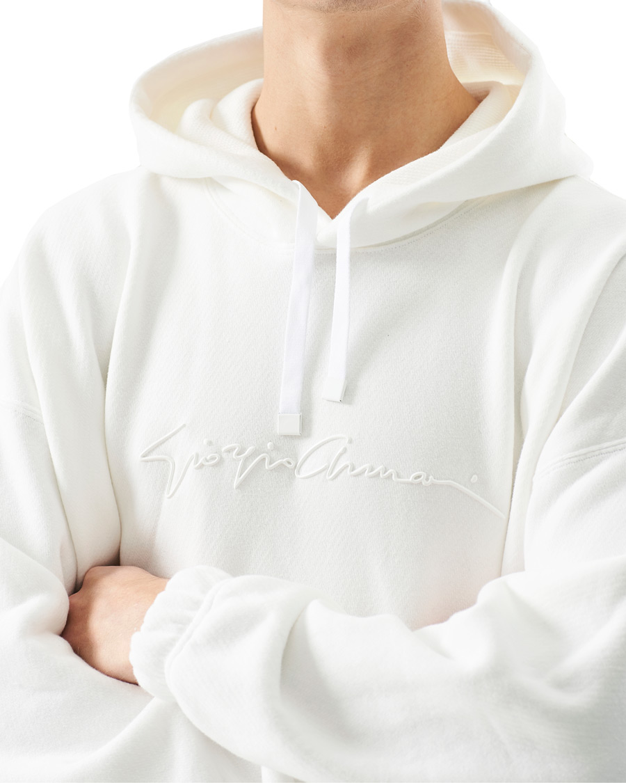 Herre | Gensere | Giorgio Armani | Denim Cotton Hoodie White