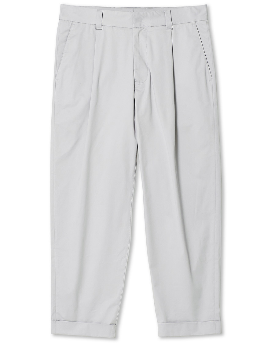 Herre |  | Giorgio Armani | Tapered Cotton Trousers Light Grey