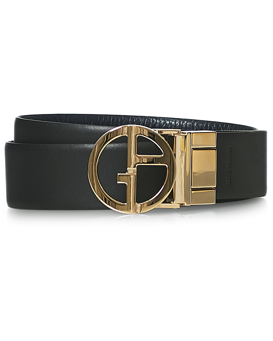 Herre | Giorgio Armani Reversible Leather Belt Navy/Black | Giorgio Armani | Reversible Leather Belt Navy/Black