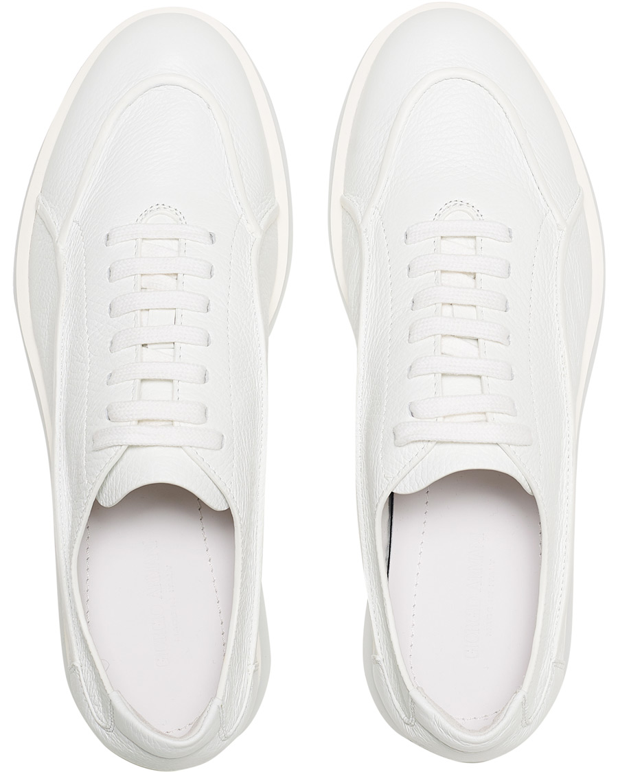 Herre | Giorgio Armani Deerskin Leather Sneakers White | Giorgio Armani | Deerskin Leather Sneakers White