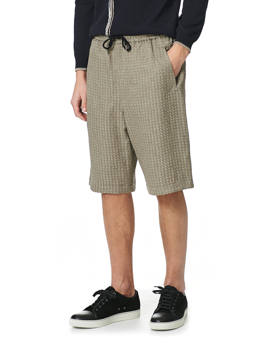 Herre | Shorts | Giorgio Armani | Jacquard Drawstring Shorts Beige