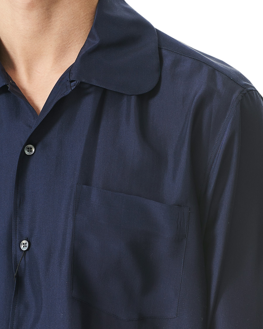 Herre | Skjorter | Giorgio Armani | Loose Fit Silk Shirt Navy