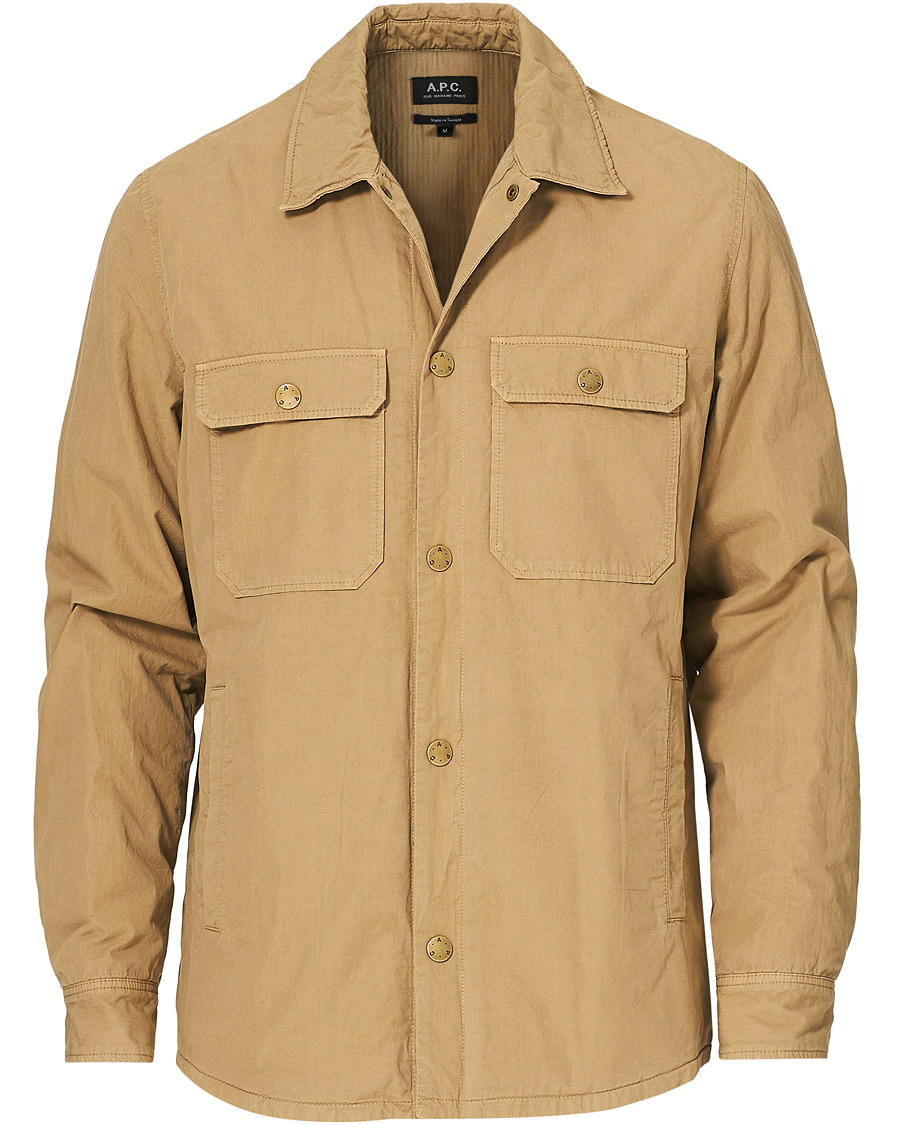 Herre | Jakker | A.P.C. | Alex Garment Dyed Overshirt Dark Beige