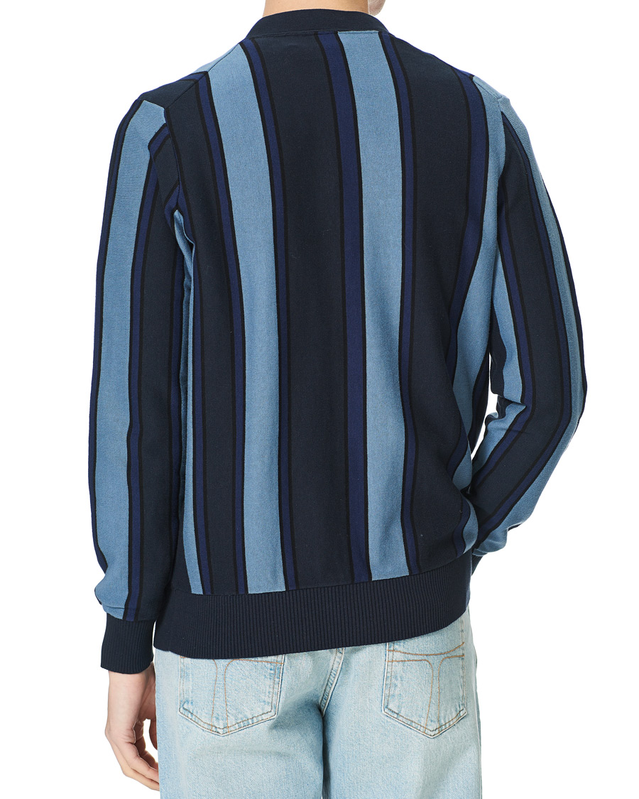 Herre | Gensere | Lyle & Scott | Stripe Cardigan Slate Blue/Navy