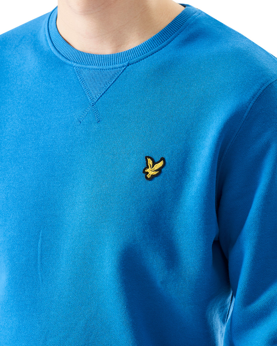 Herre | Gensere | Lyle & Scott | Crew Neck Organic Cotton Sweatshirt Spring Blue