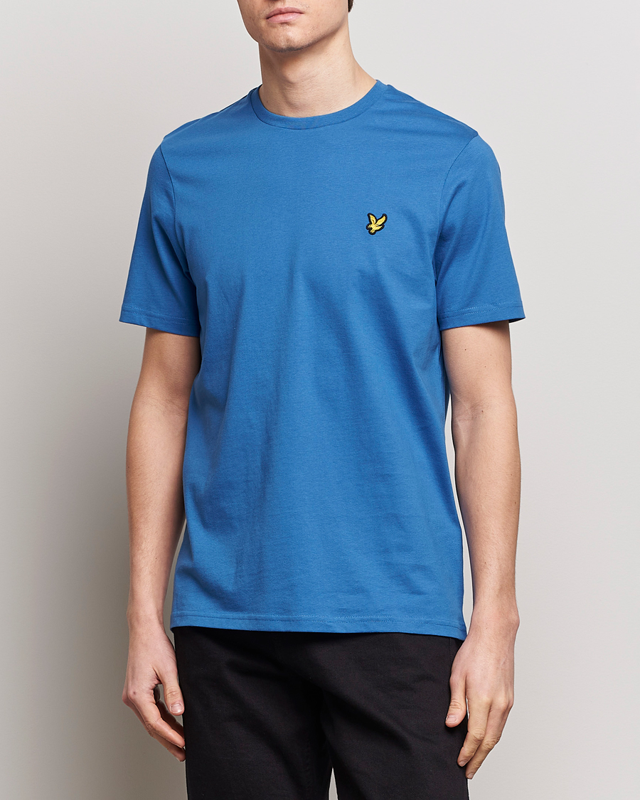 Herre | Kortermede t-shirts | Lyle & Scott | Crew Neck Organic Cotton T-Shirt Spring Blue