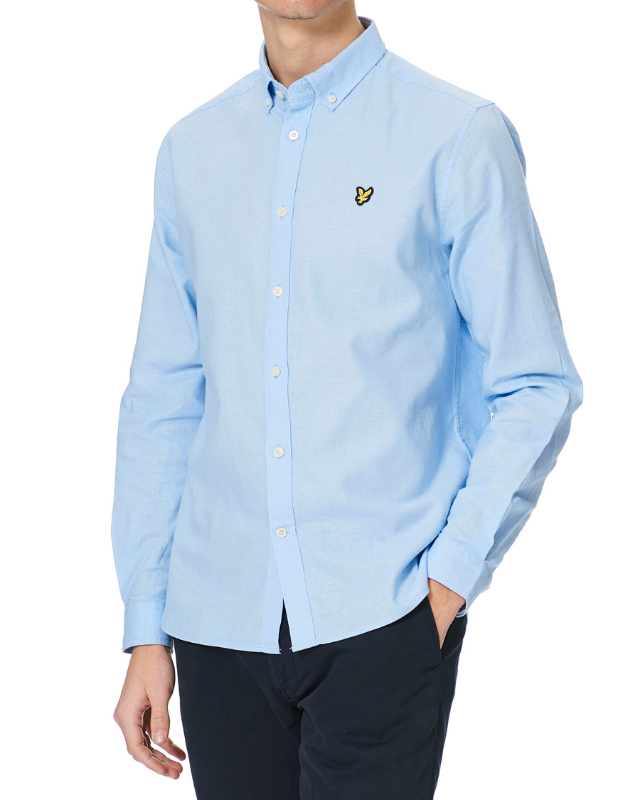 Herre | Skjorter | Lyle & Scott | Linen/Cotton Shirt Light Blue