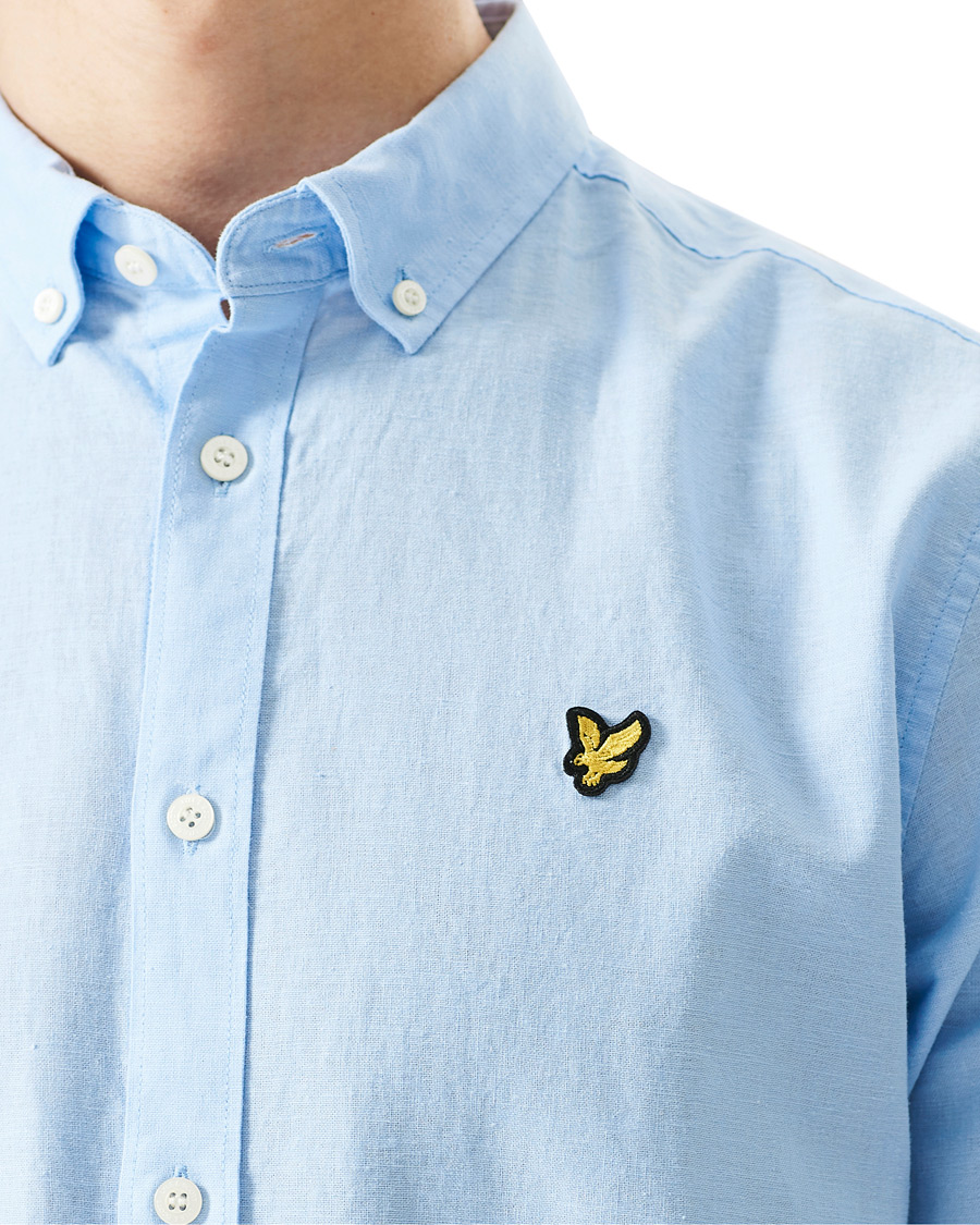 Herre | Skjorter | Lyle & Scott | Linen/Cotton Shirt Light Blue